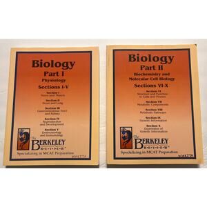 Berkeley Review MCAT Biology Part I & II Set Physiology Biochemistry Study Books